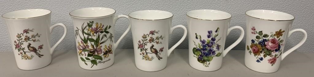 5 Connoisseur Bone China Mugs(NO SHIPPING)