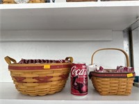 Longaberger popcorn basket and Strawberry basket