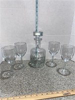 Vintage Krosno Clear Glass Decanter bar ware and