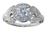 14kt White Gold 1.57 ct Round Diamond Ring