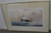 Framed and matted nautical print with William