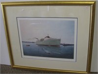 Framed and double matted nautical décor