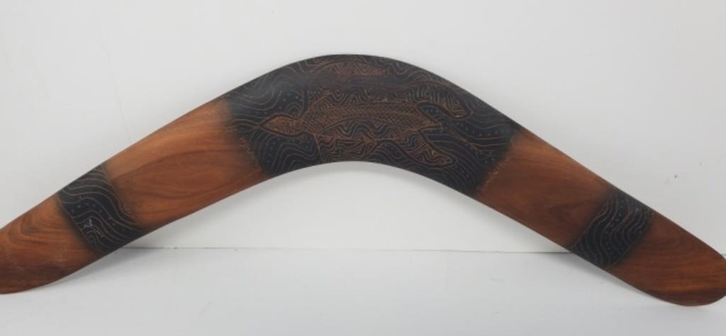 Boomerang Wooden Carved