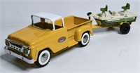 Custom Tonka Pickup Truck With Boat & Trailer