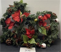 Decorated garland; poinsettias and more