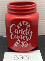 Candy cane canister