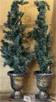 (2) 37" decorative pillar trees w/ base