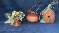 2 Pieces of Copper and Birdhouse