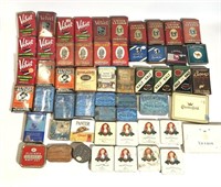 Lot of Vintage Tin Canisters Tobacco Cigarettes