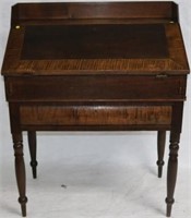 19TH C. MIXED WOOD STANDING DESK, TIGER MAPLE