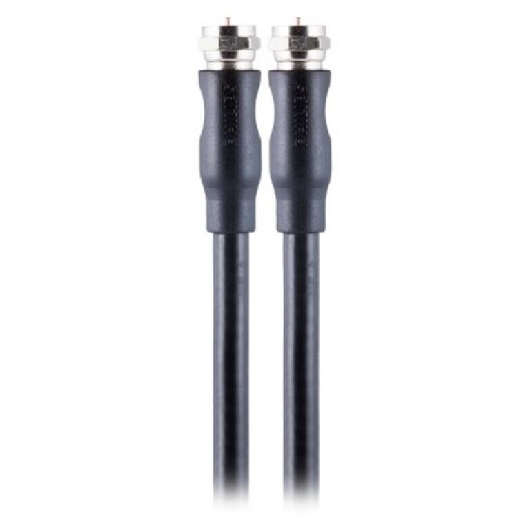 Philips 6' RG6 Coax Cable - Black 6-Pack
