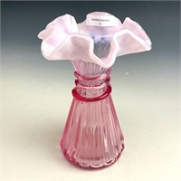 Fenton Pink Opal Wheat Vase
