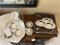 Towle Pearl 3 Section Bowl & Coasters