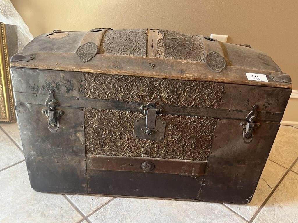 Antique 1800 Circa Dome Top Steamer Trunk