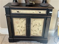 Nice Wooden Entry Way Cabinet W/ Floral Design