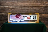 Vintage Mobil Neon Sign in Crate