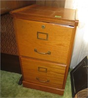 2 drawer oak file cabinet