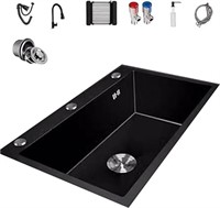 Black Kitchen Sink Drop in 304 Stainless Steel Sma