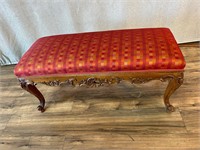 French Leg Red Checker Pattern Bench
