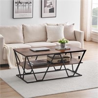 TTHAETUR Industrial Coffee Table for Living Room,