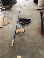 Swimming pool pole with net and brush head