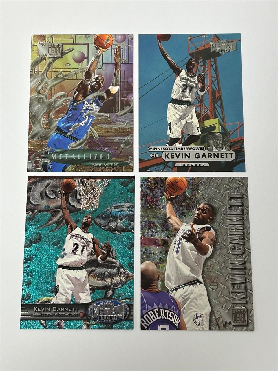 1996 & 97 Kevin Garnett Metal Cards