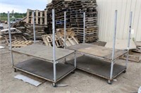 (2) 2-Tier Rolling Carts, Approx 5FTx3FT