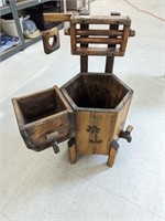 Wooden Wishing Well Outdoor Planter