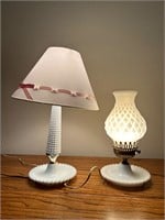 2 Milk Glass Table Lamps