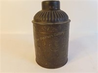 Vintage Metal Canister - 8" Tall