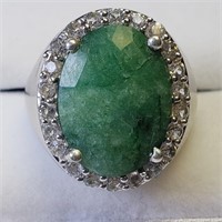 $400 S/Sil Emerald CZ Ring