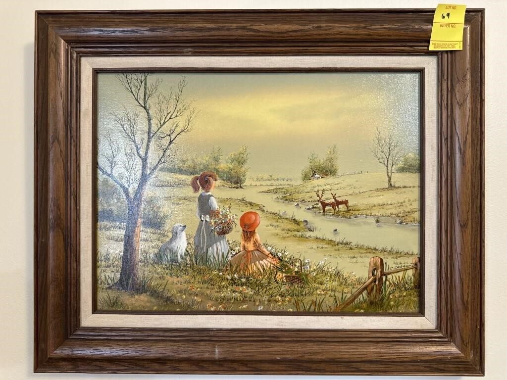 Original Framed C. Carson Painting on Canvas