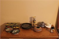 Ceramic & Stoneware Pottery (canister, candle hold