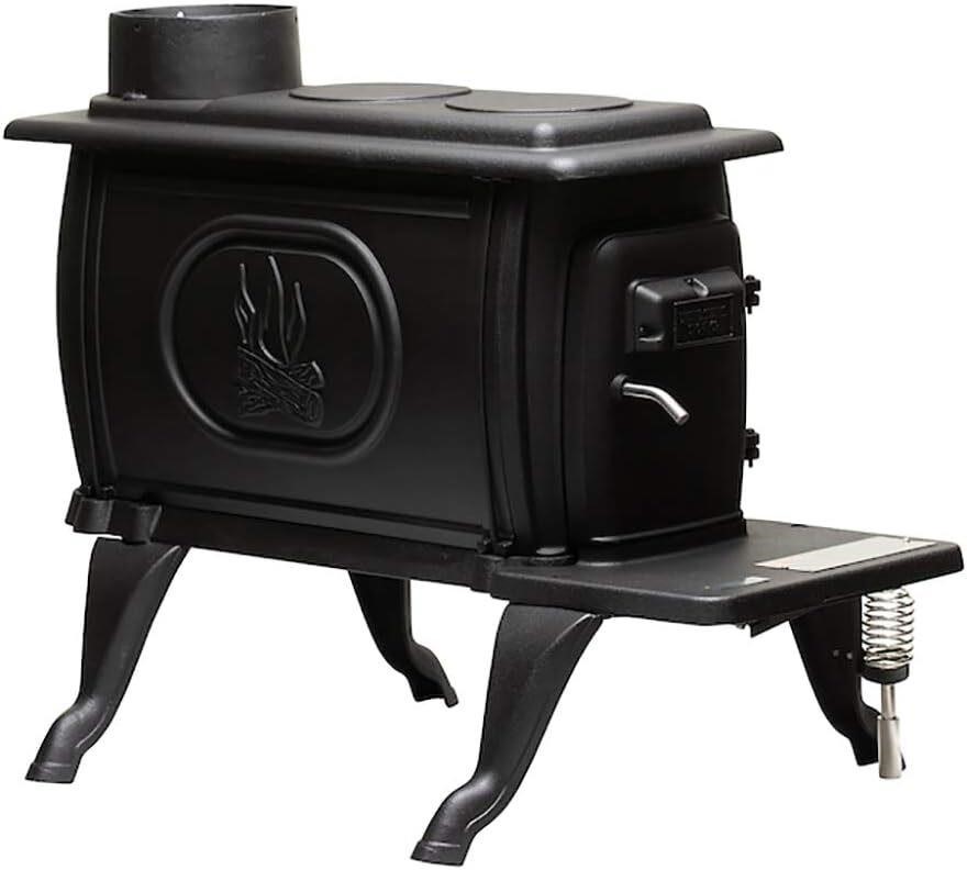 Stove Rustic 900 ft Iron Wood Stove with Cooking