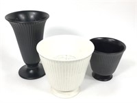 3 Wedgwood Vases Black & White