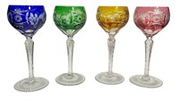 Set of 4 Bohemian Glass Stemware