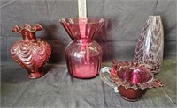 Fenton Cranberry Vase, Cranberry Vase & Fenton