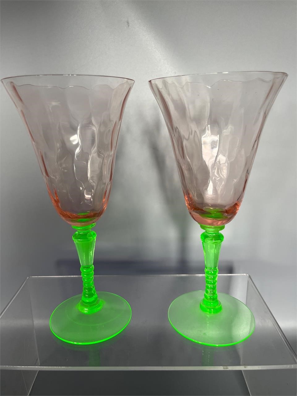 Uranium watermelon wine glasses