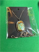 H28 Turquoise and Silver Pendant