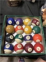 Phenolic Pool Balls in Original Sears Box.