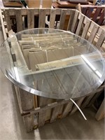 Two pieces of 30 inch beveled glass table top