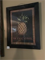 WELCOME PICTURE WITH PINEAPPLE 19" X 15"