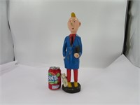 Rare, statue en bois de Tintin et Milou