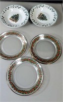 Christmas dishes 4 bowls ans 7 saucers