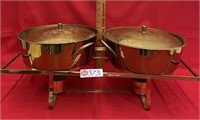 DOUBLE BRASS BUFFET WARMER