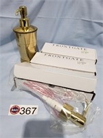 (1) FRONTGATE BRASS SOAP DISPENSER W/ 3 EXTRA