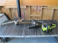 3 CHAIN SAWS, STILL, POLAND & ELEC. 14 INCH