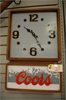 Coor's Beer Battery Operated Clock - Tested