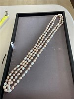 60" Large Natural Knotted Pearls