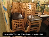 LOT, (32) WOOD INTERLACED PADDED DINING CHAIRS